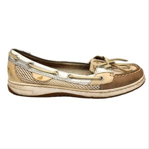 Sperry Topside Gold Leather Flats 6.5M